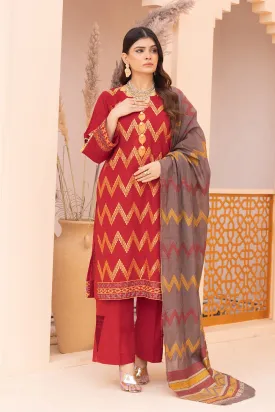 3PC Unstitched Embroidered Khaddar Suit KKE-2275