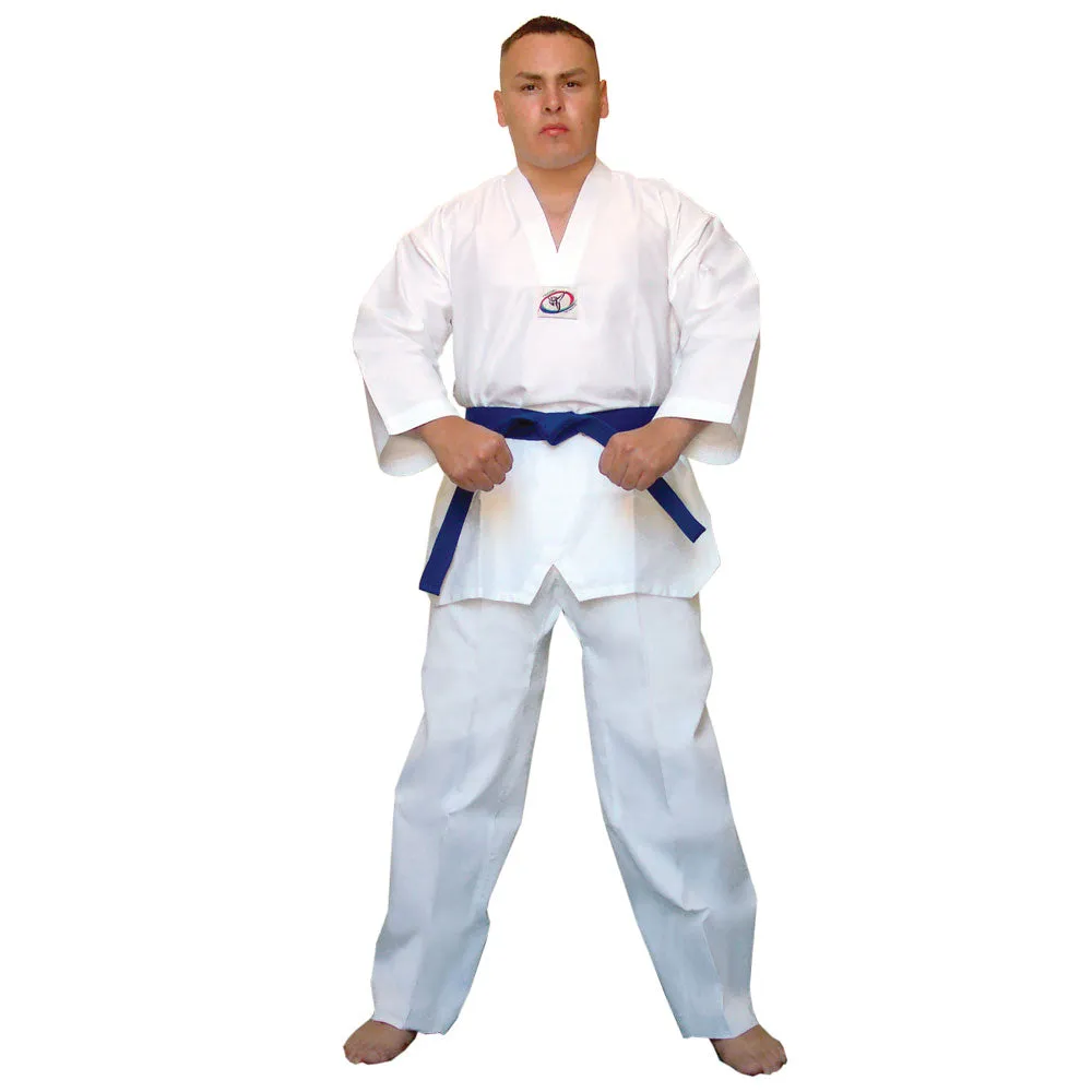 45% OFF - Han - TKD Uniform - white V-neck light weight poly/cotton