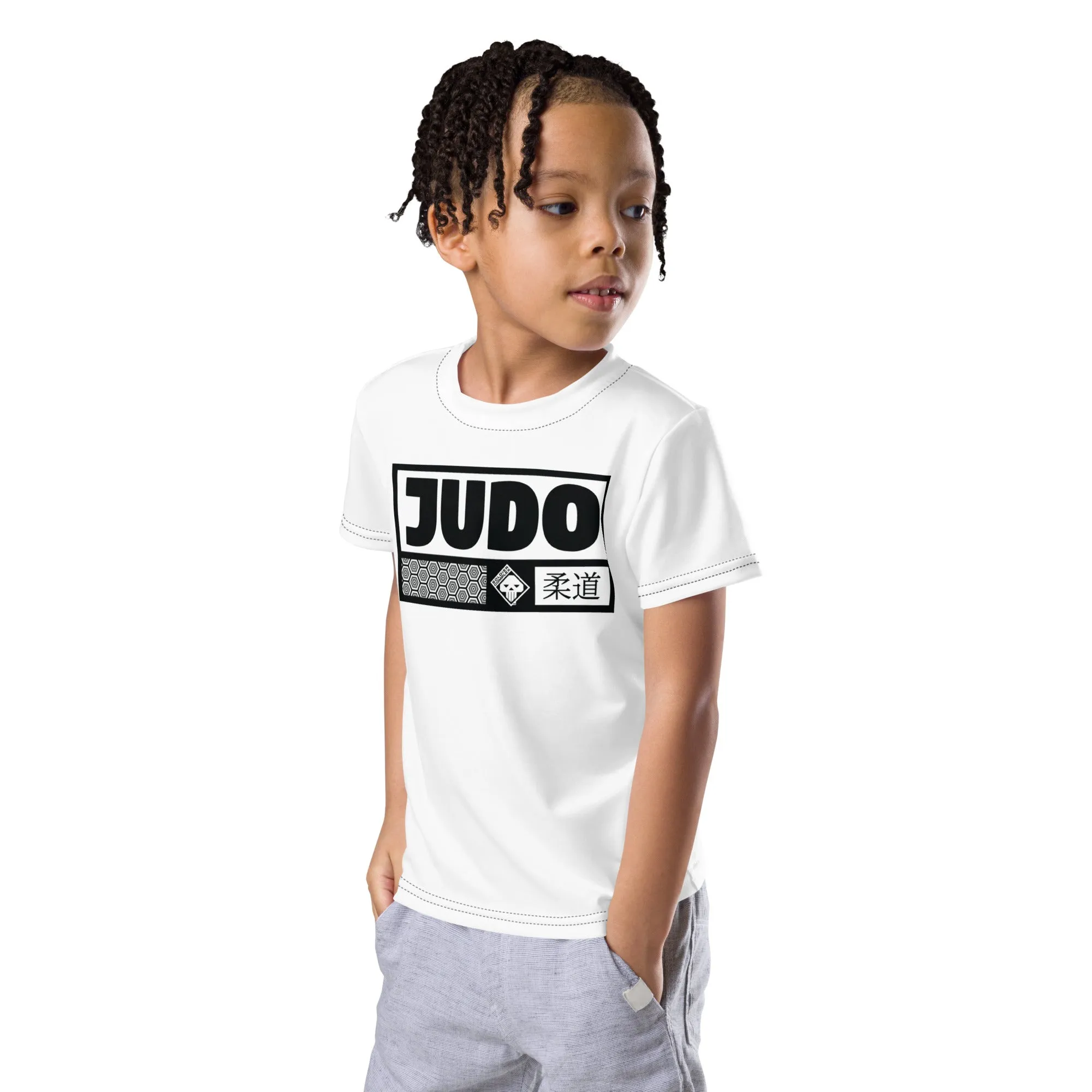 Active and Stylish: Boy's Short Sleeve Judo Rash Guard - Snow