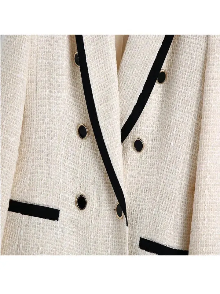 Alamea Statement Tweed Blazer in White