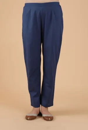 Alekhya Solid Indigo Blue Narrow Fit Pants