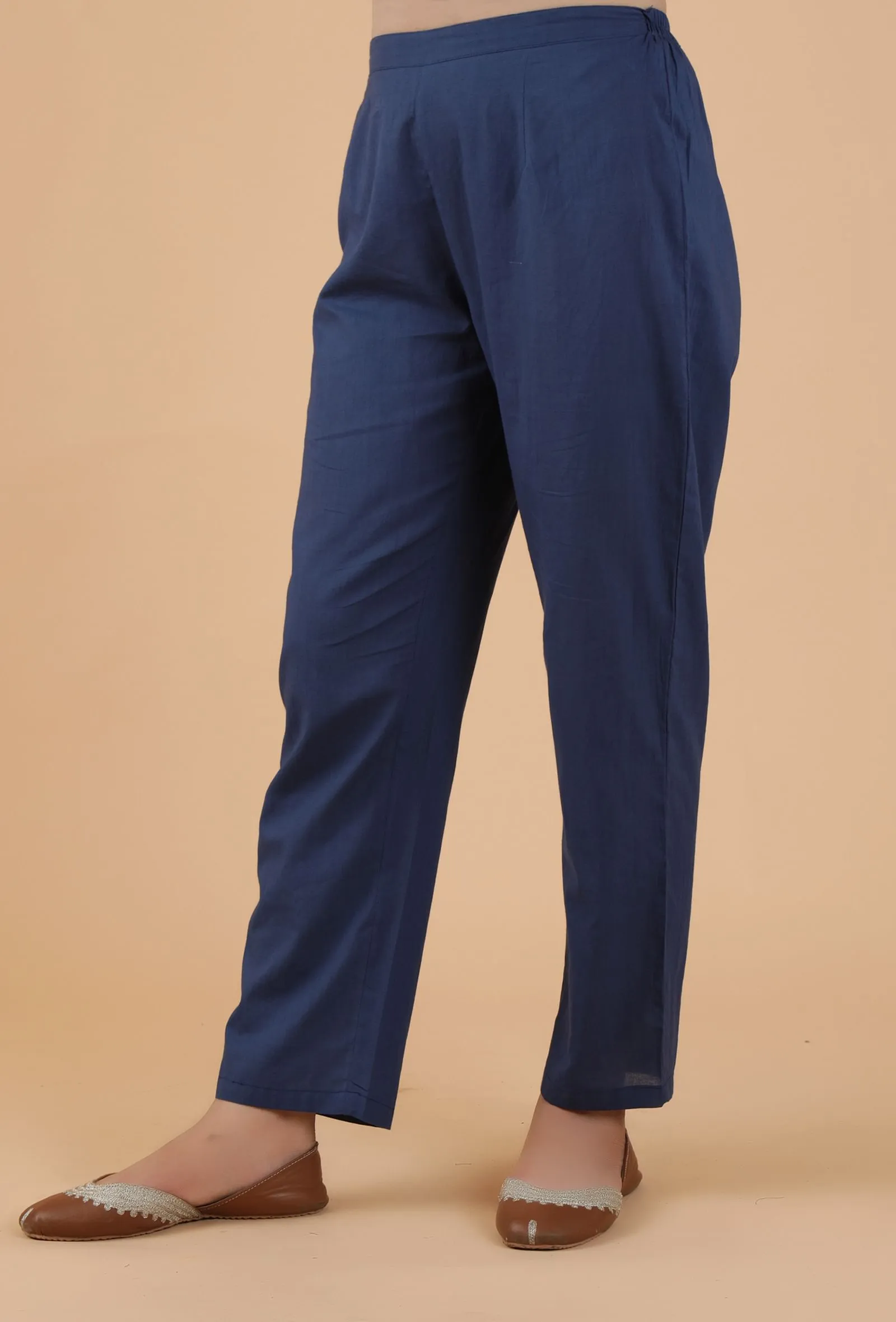 Alekhya Solid Indigo Blue Narrow Fit Pants