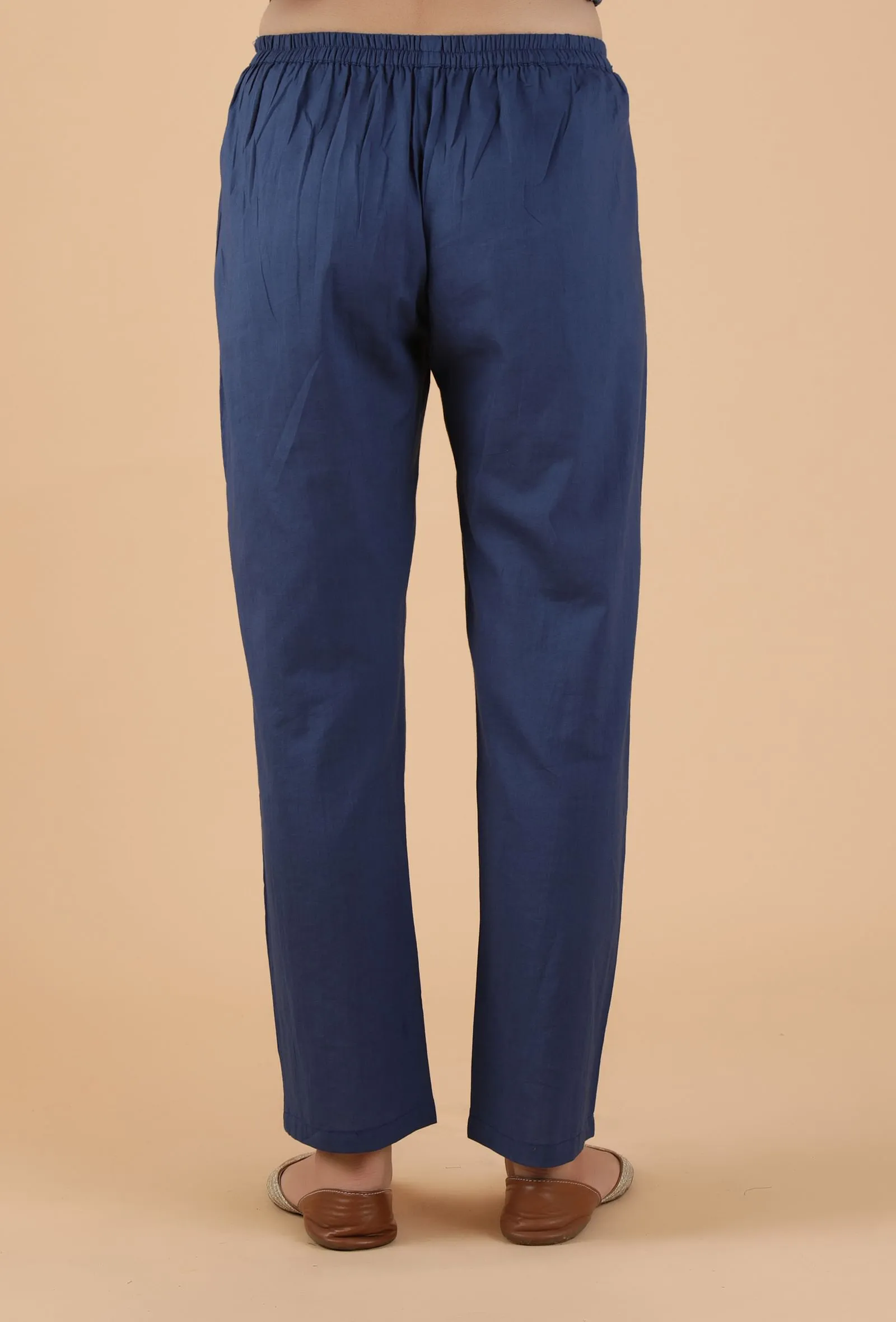 Alekhya Solid Indigo Blue Narrow Fit Pants