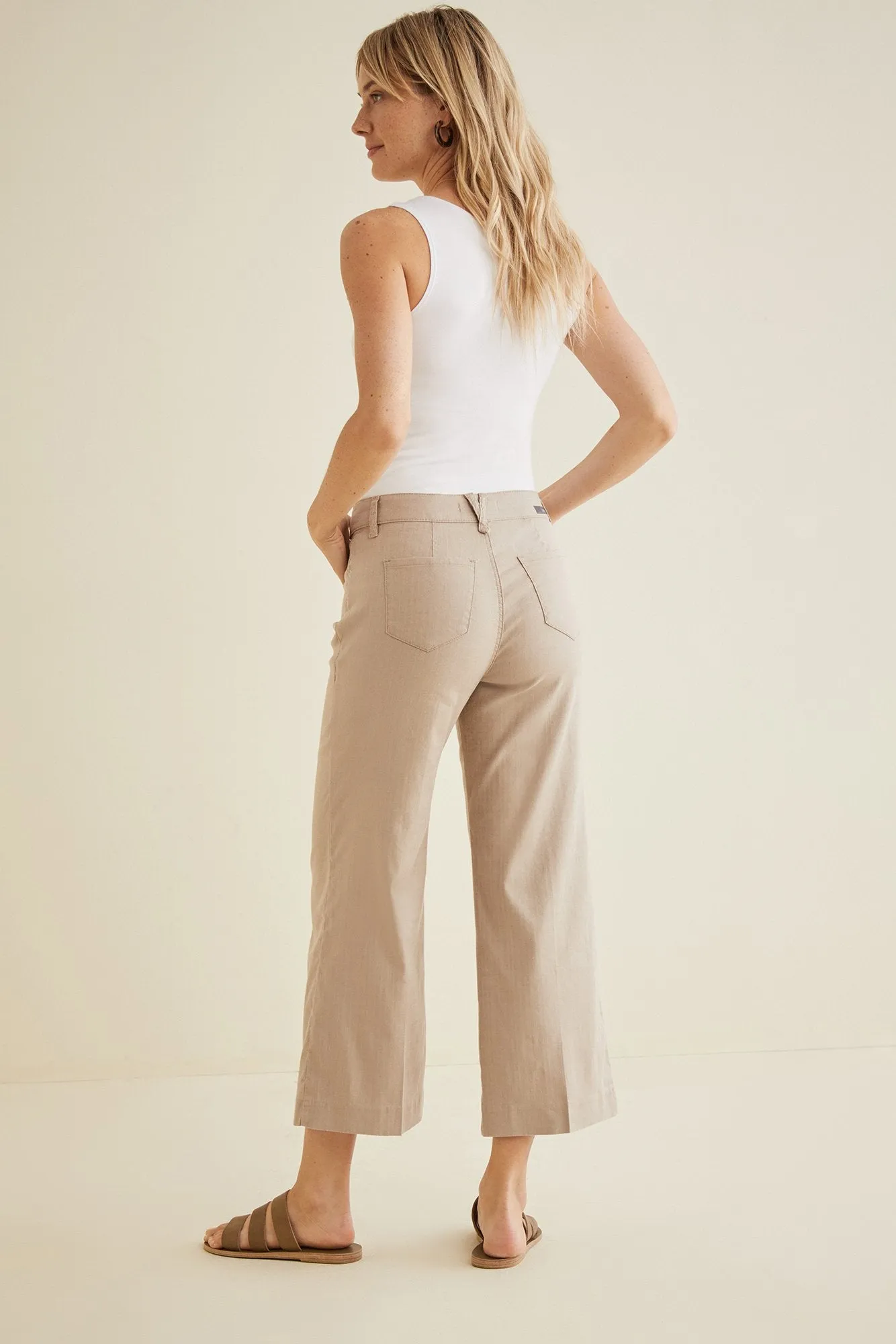 Annabelle Wide Leg Cropped Pant