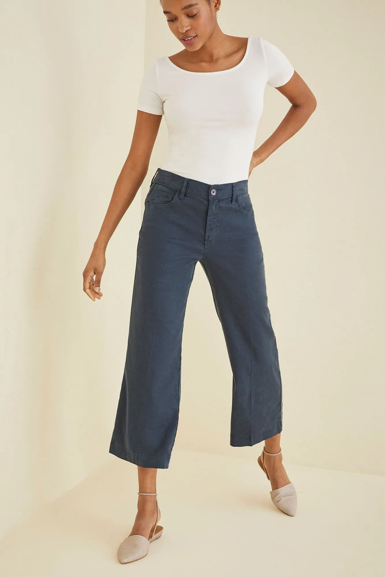 Annabelle Wide Leg Cropped Pant