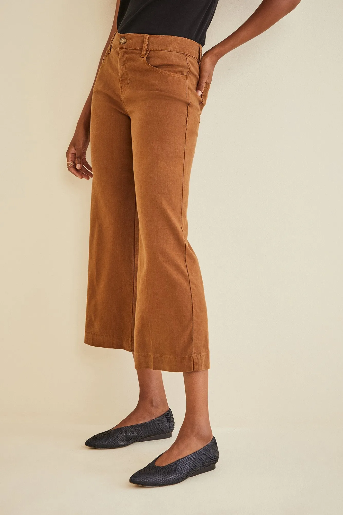 Annabelle Wide Leg Cropped Pant