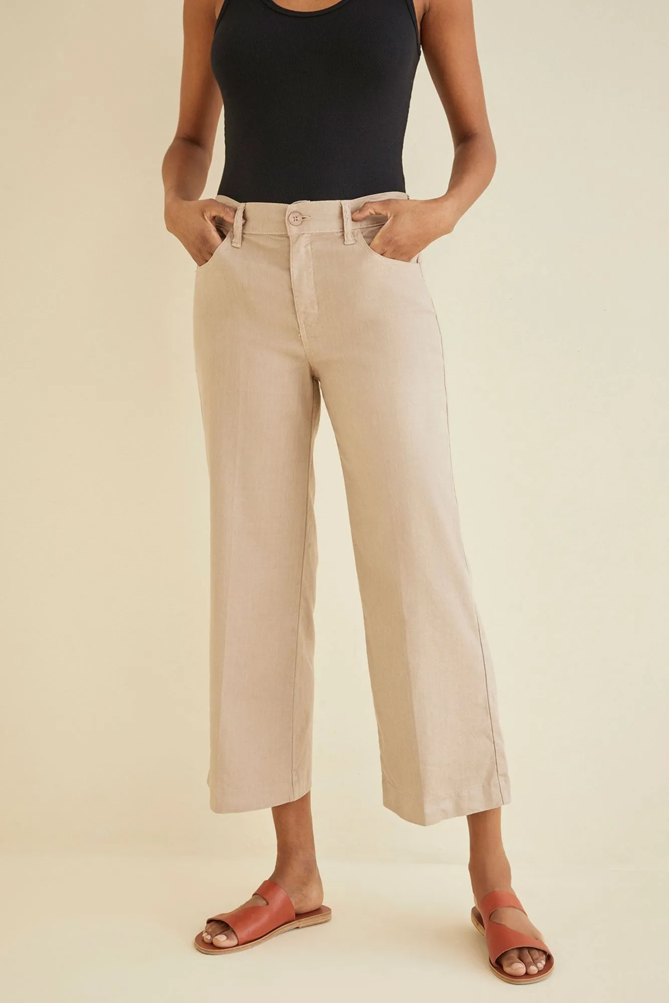 Annabelle Wide Leg Cropped Pant