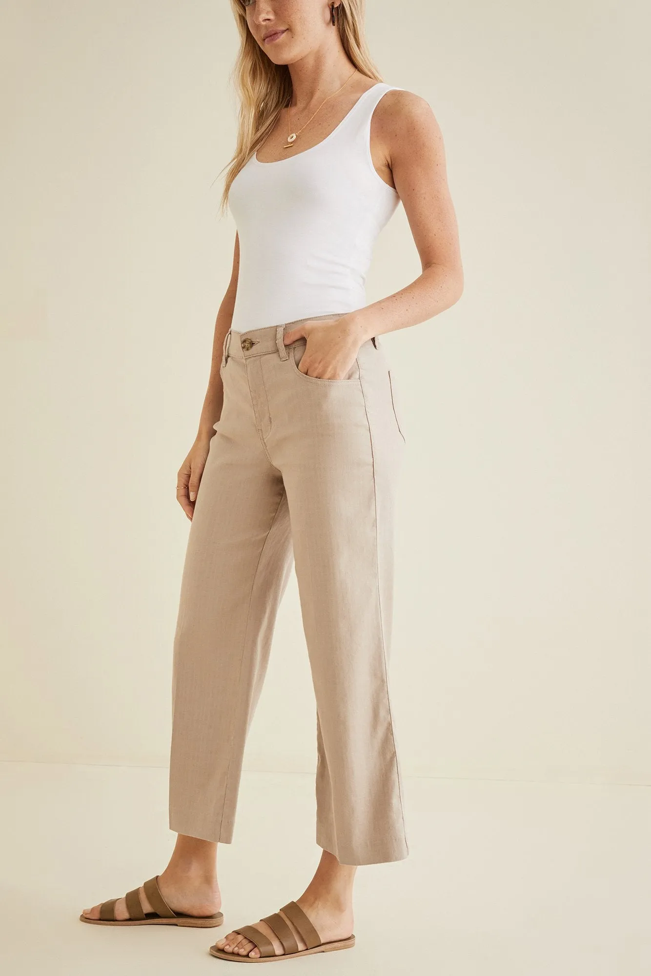 Annabelle Wide Leg Cropped Pant