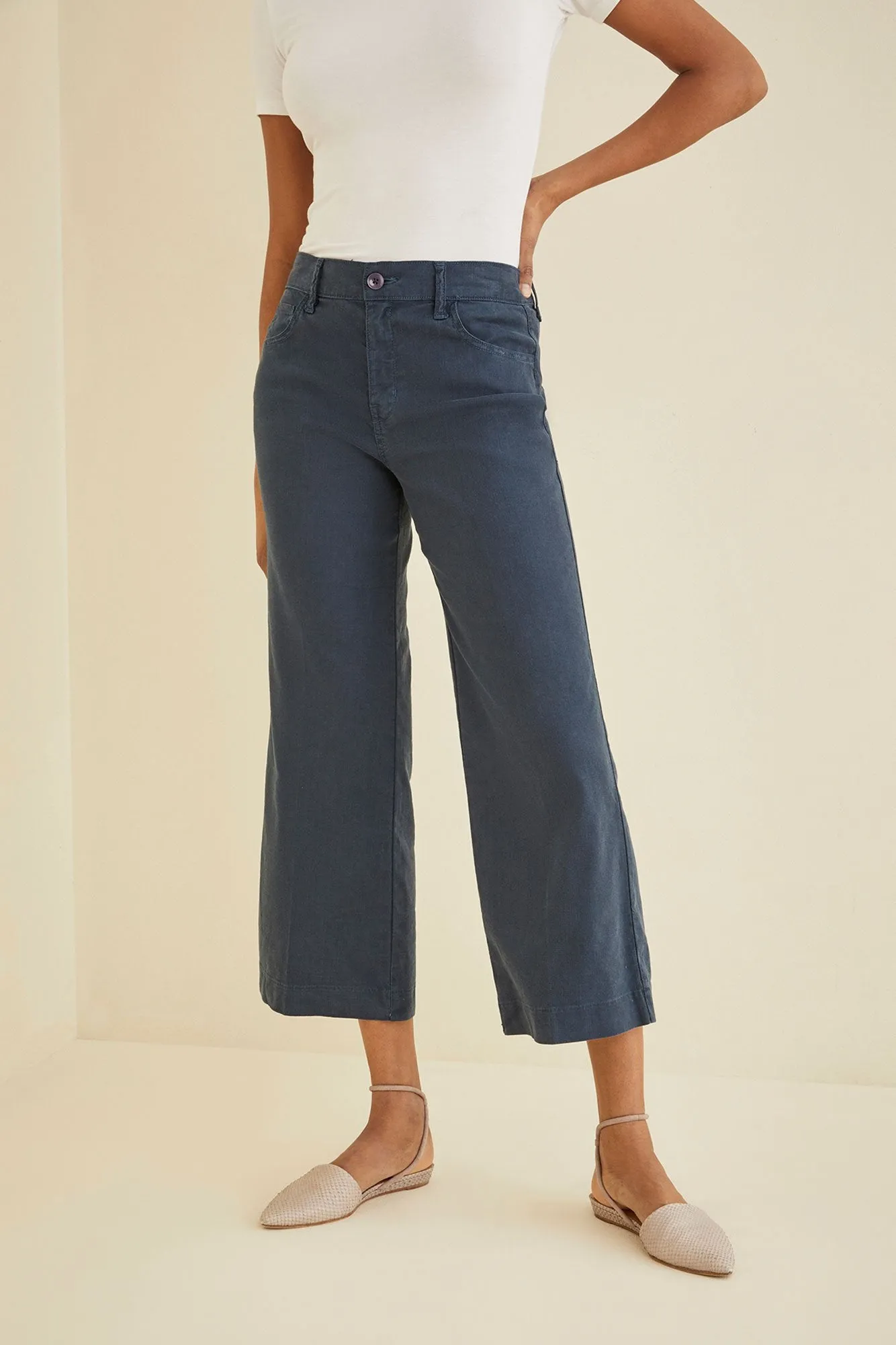 Annabelle Wide Leg Cropped Pant