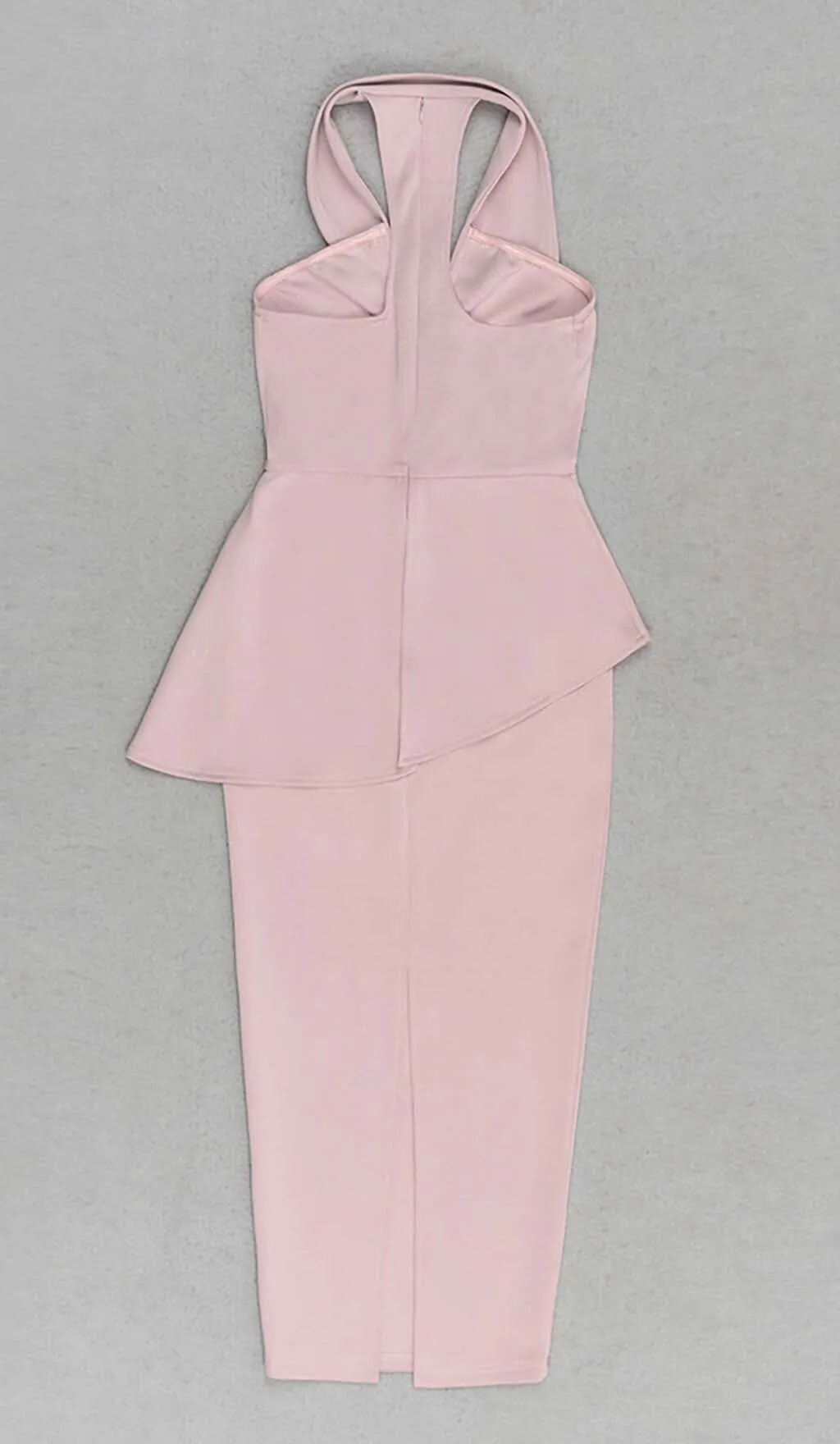 APPLIQUÉD BANDAGE MIDII DRESS IN PALE PINK