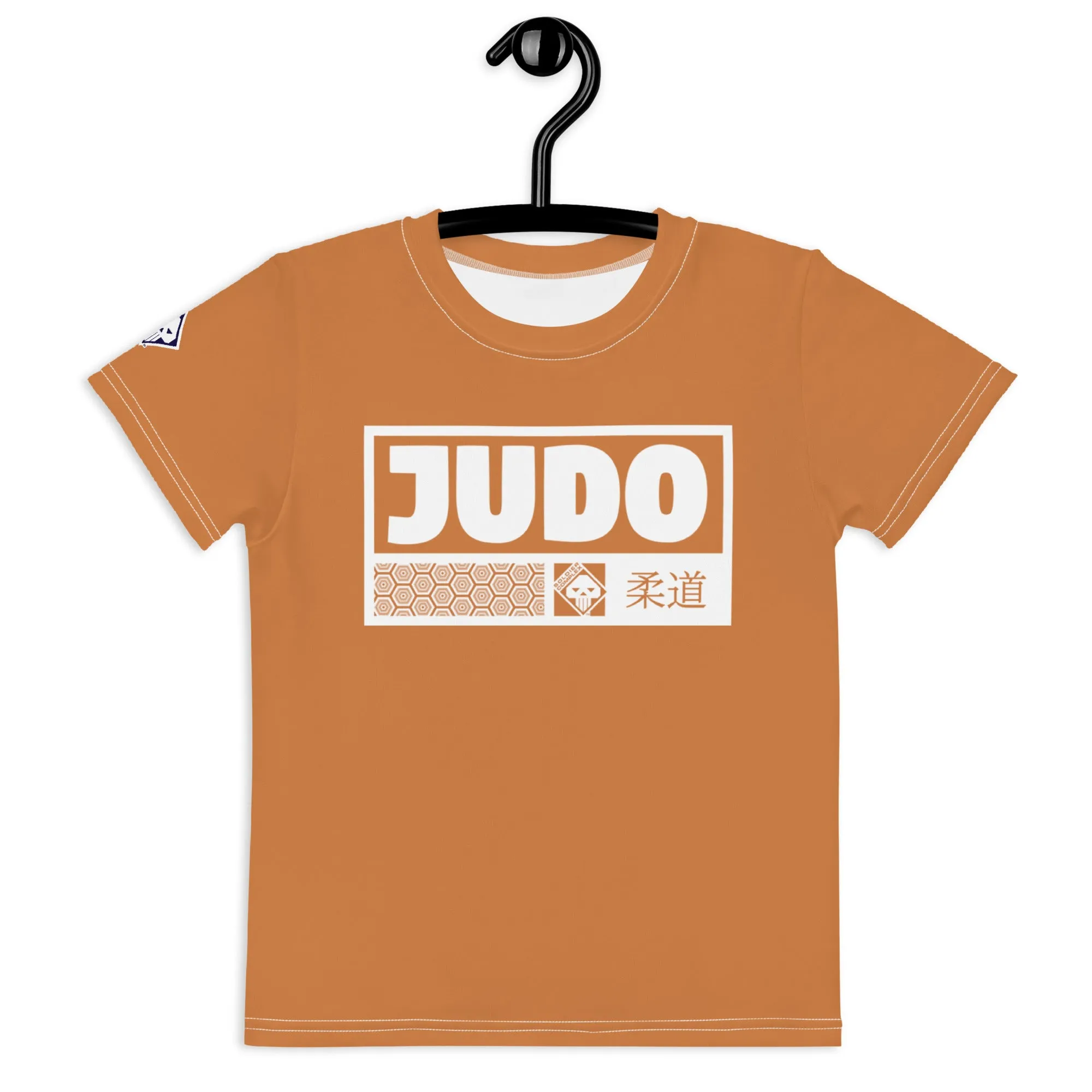 Beach Day Favorite: Girl's Short Sleeve Judo Rash Guard - Raw Sienna