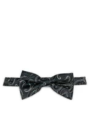 Black Fashionable Paisley Bow Tie