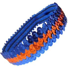 Blue and Orange Sequin Headband