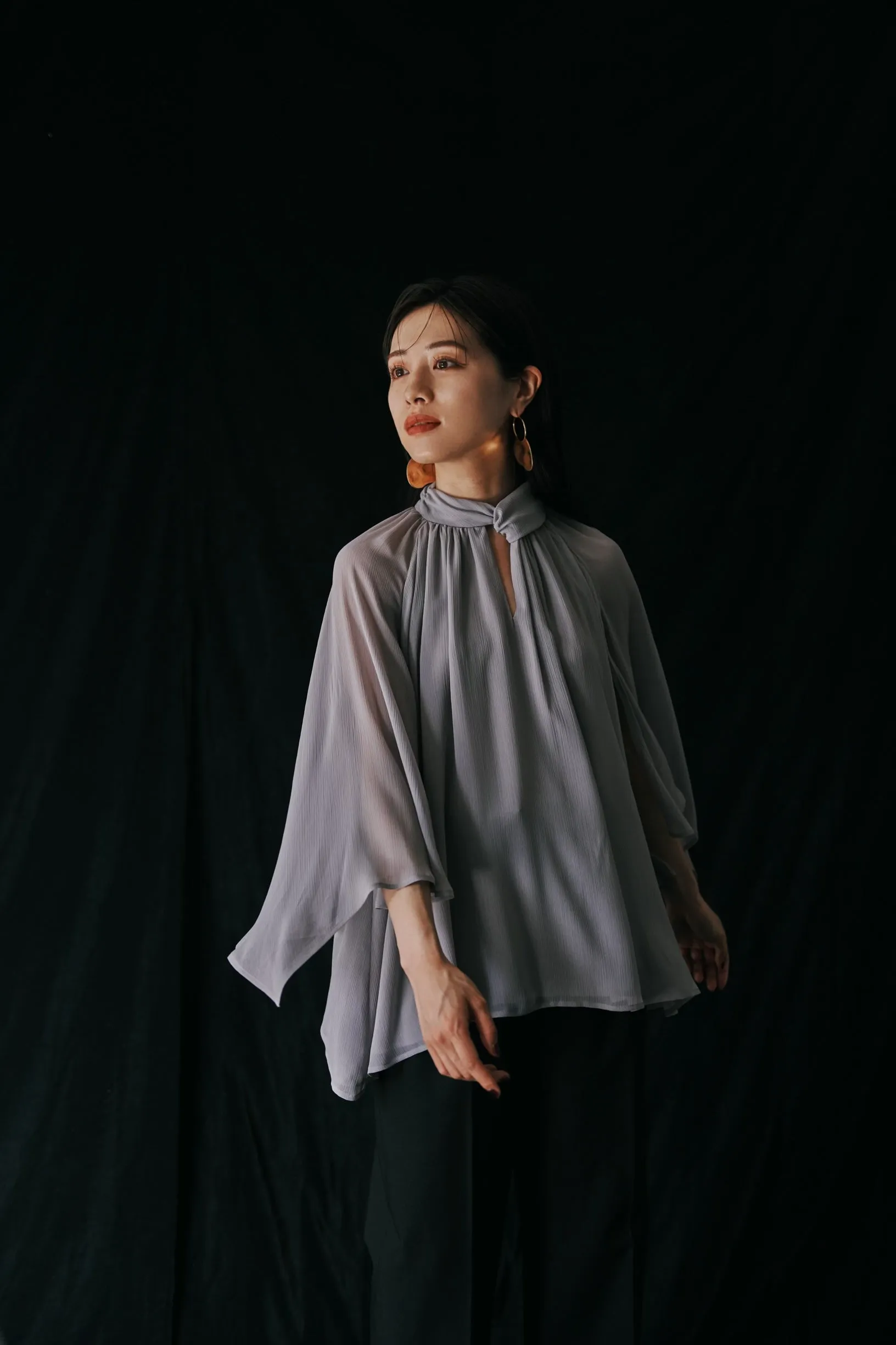 Cape sleeve Chiffon Blouse