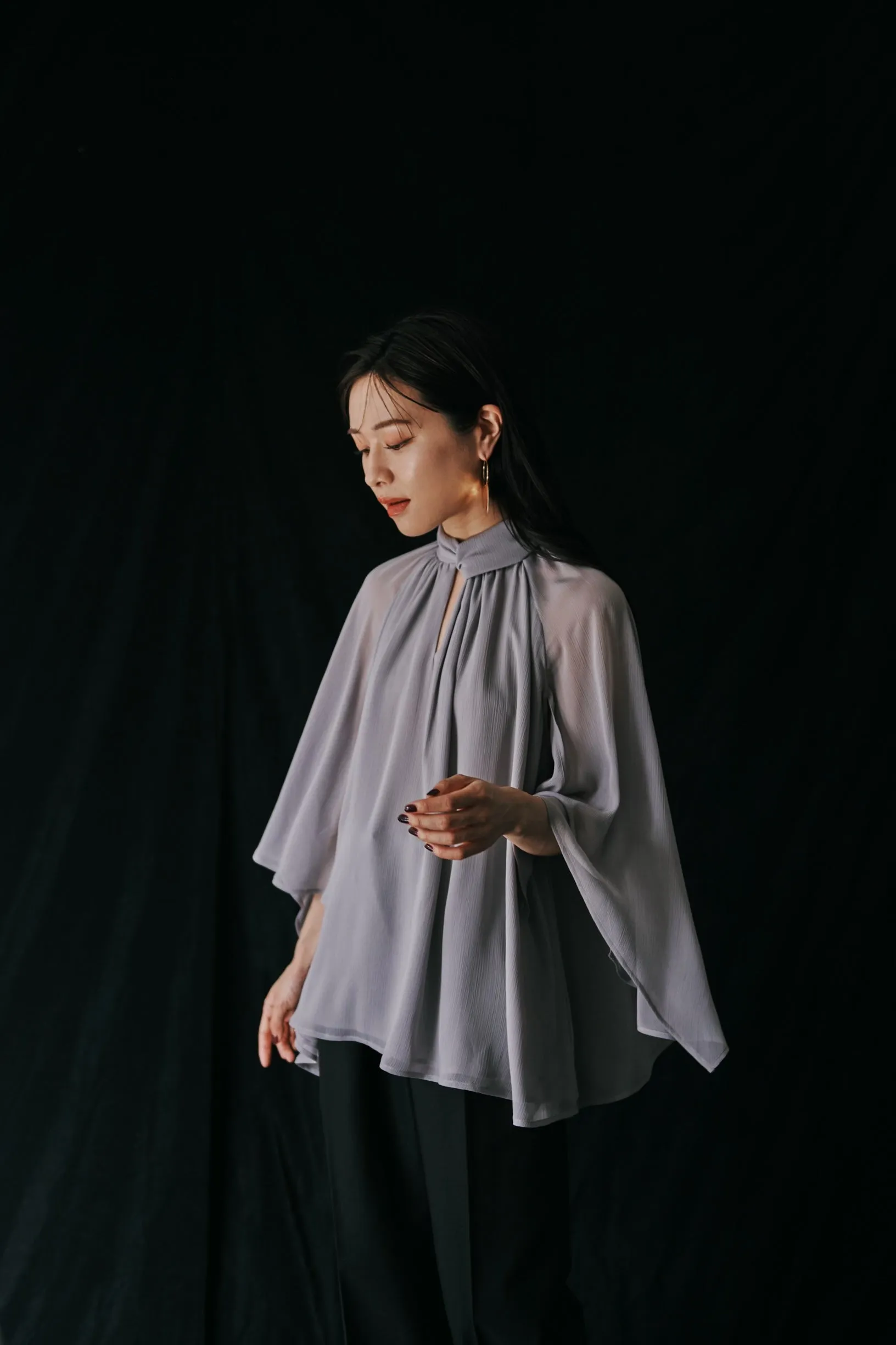 Cape sleeve Chiffon Blouse