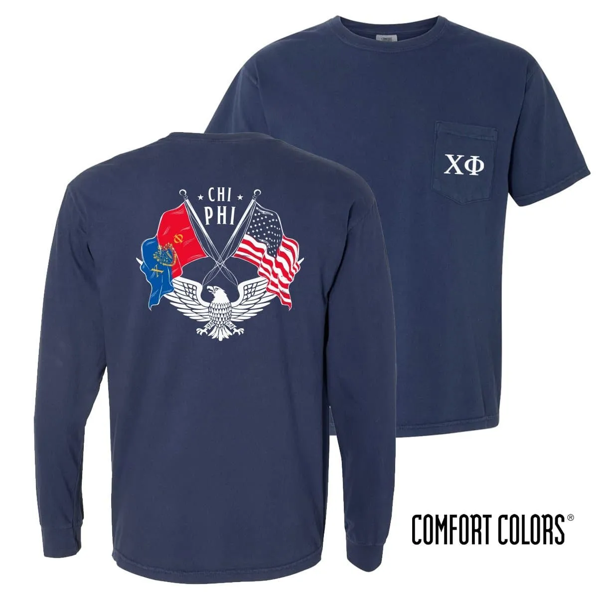 Chi Phi Comfort Colors Navy Patriot tee