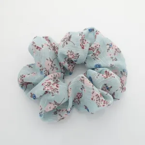 chiffon floral print scrunchies glittering stripe hair scrunchy women hair accessories Spring Summer hair ties