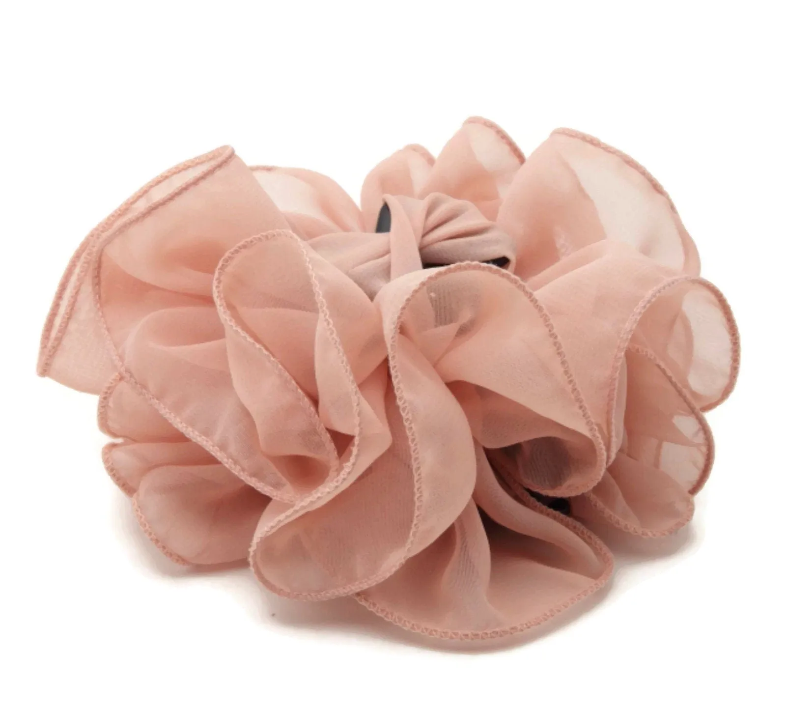 chiffon ruffle wave hair claw solid color wave flower hair jaw clamp