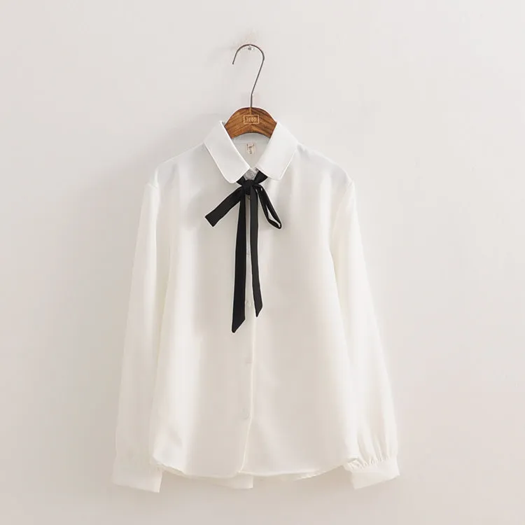 Chiffon straps long sleeve shirt PL20396