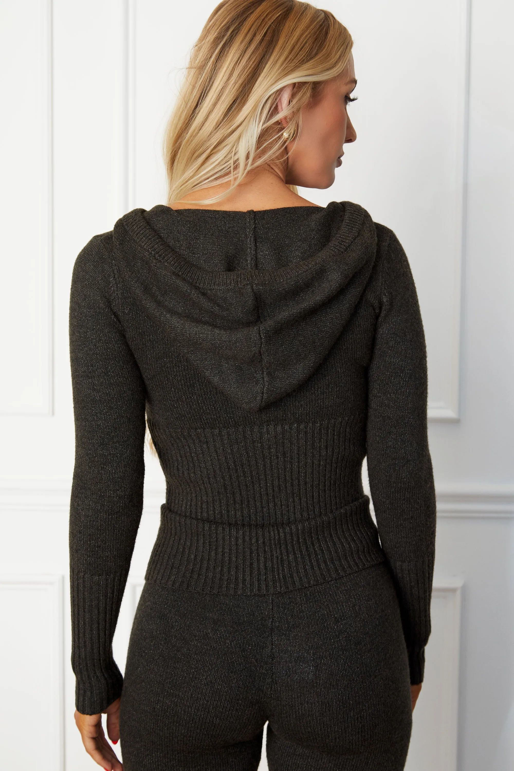 Corinthia Knit Crop Hoodie and Pants Set