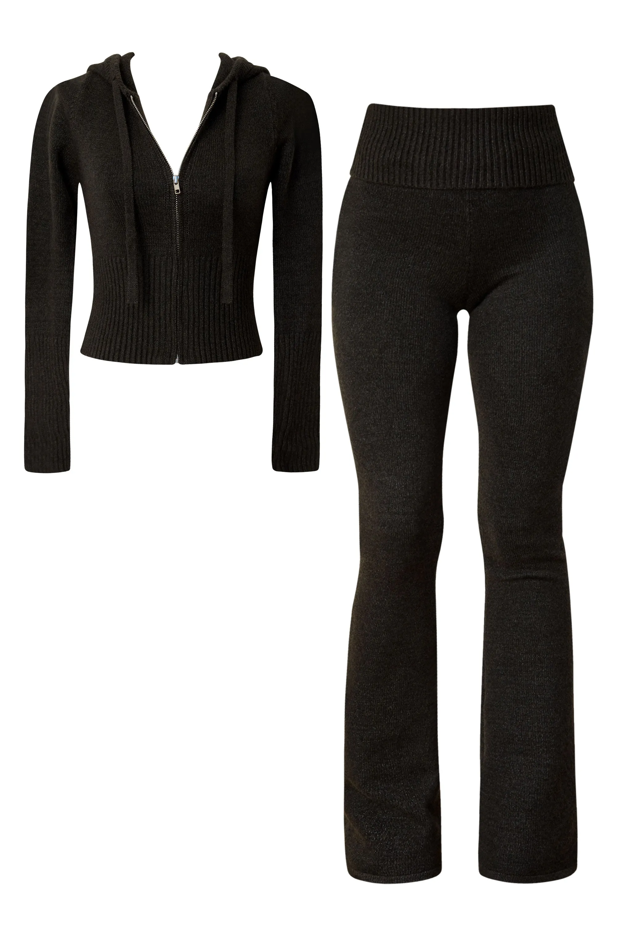 Corinthia Knit Crop Hoodie and Pants Set