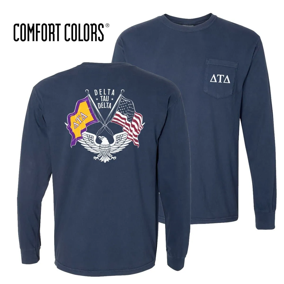 Delt Comfort Colors Navy Patriot tee