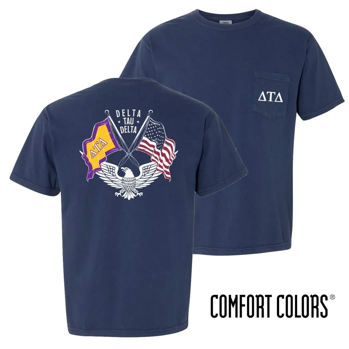 Delt Comfort Colors Navy Patriot tee