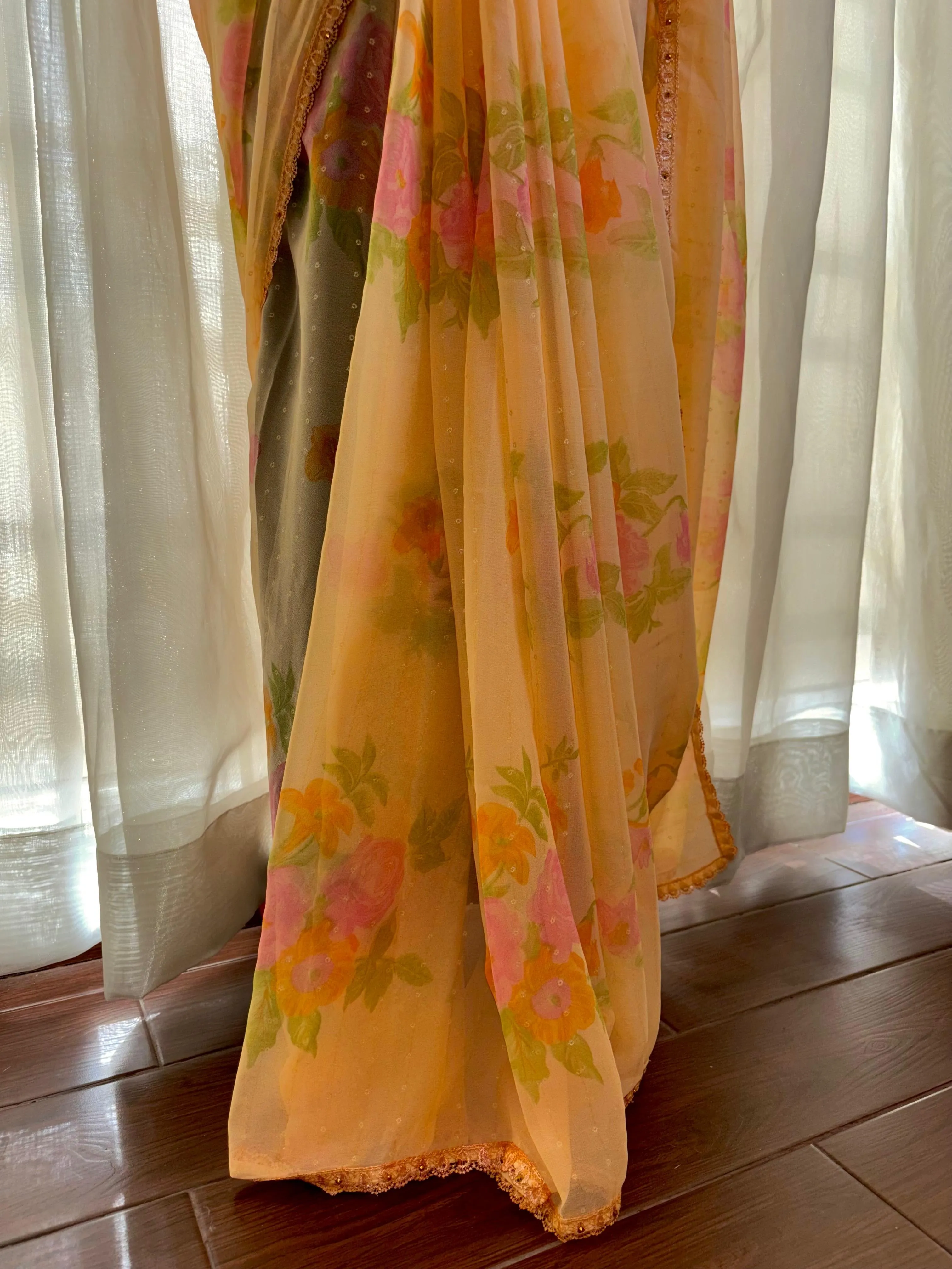 Digital Floral Chiffon: Raya