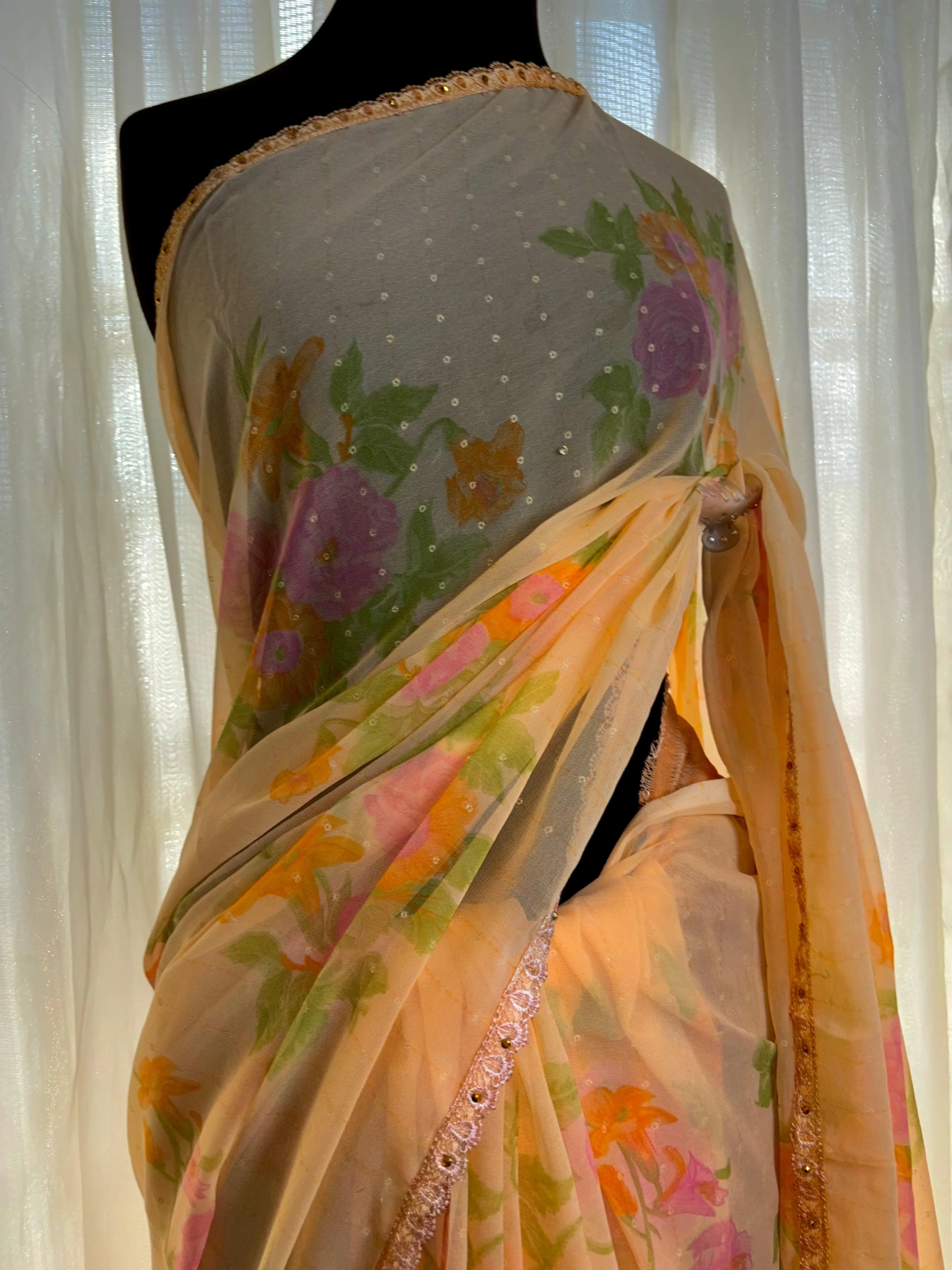 Digital Floral Chiffon: Raya