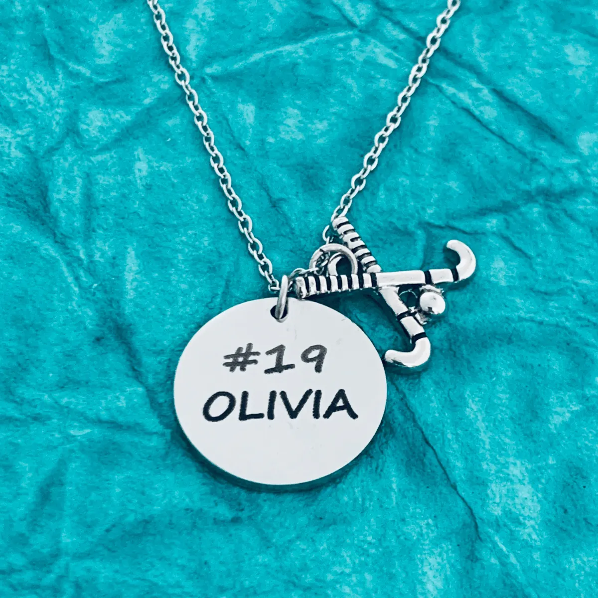 Engraved Personalized Field Hockey Necklace