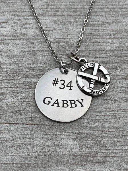 Engraved Personalized Field Hockey Necklace