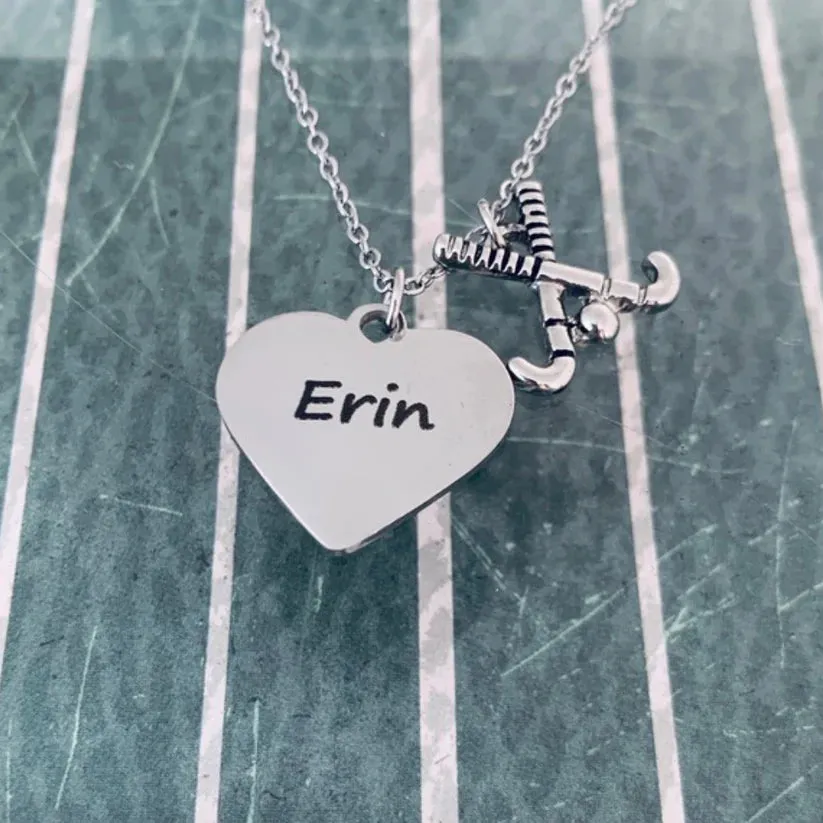 Engraved Personalized Field Hockey Necklace