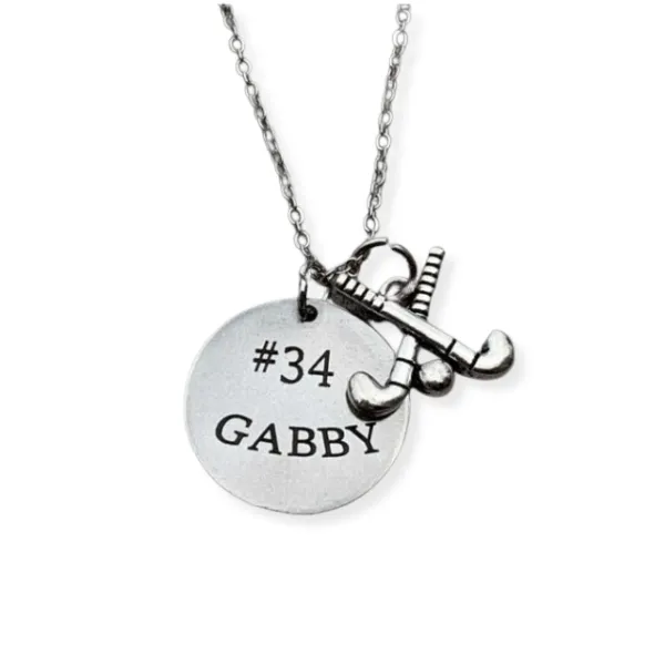 Engraved Personalized Field Hockey Necklace