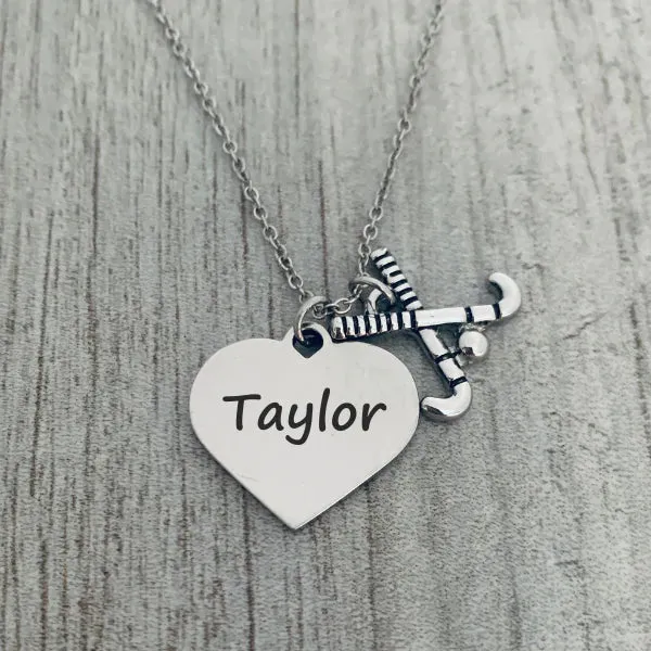 Engraved Personalized Field Hockey Necklace