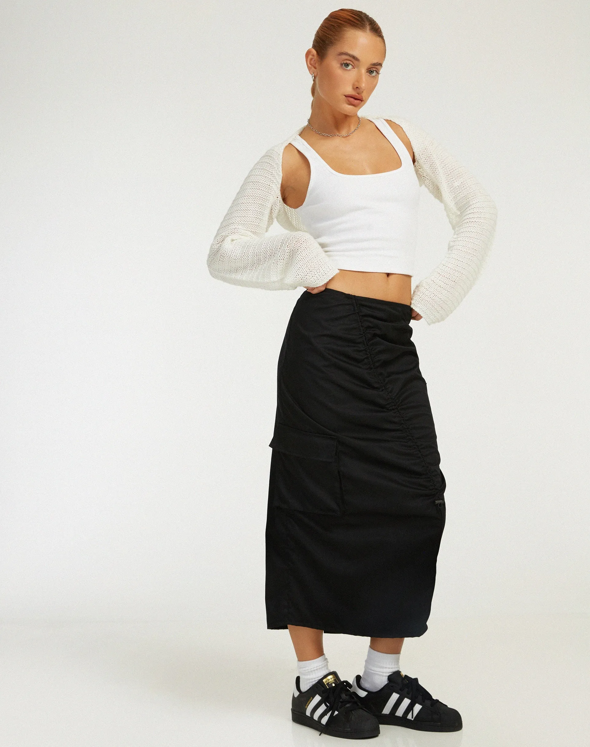 Enore Midi Skirt in Black