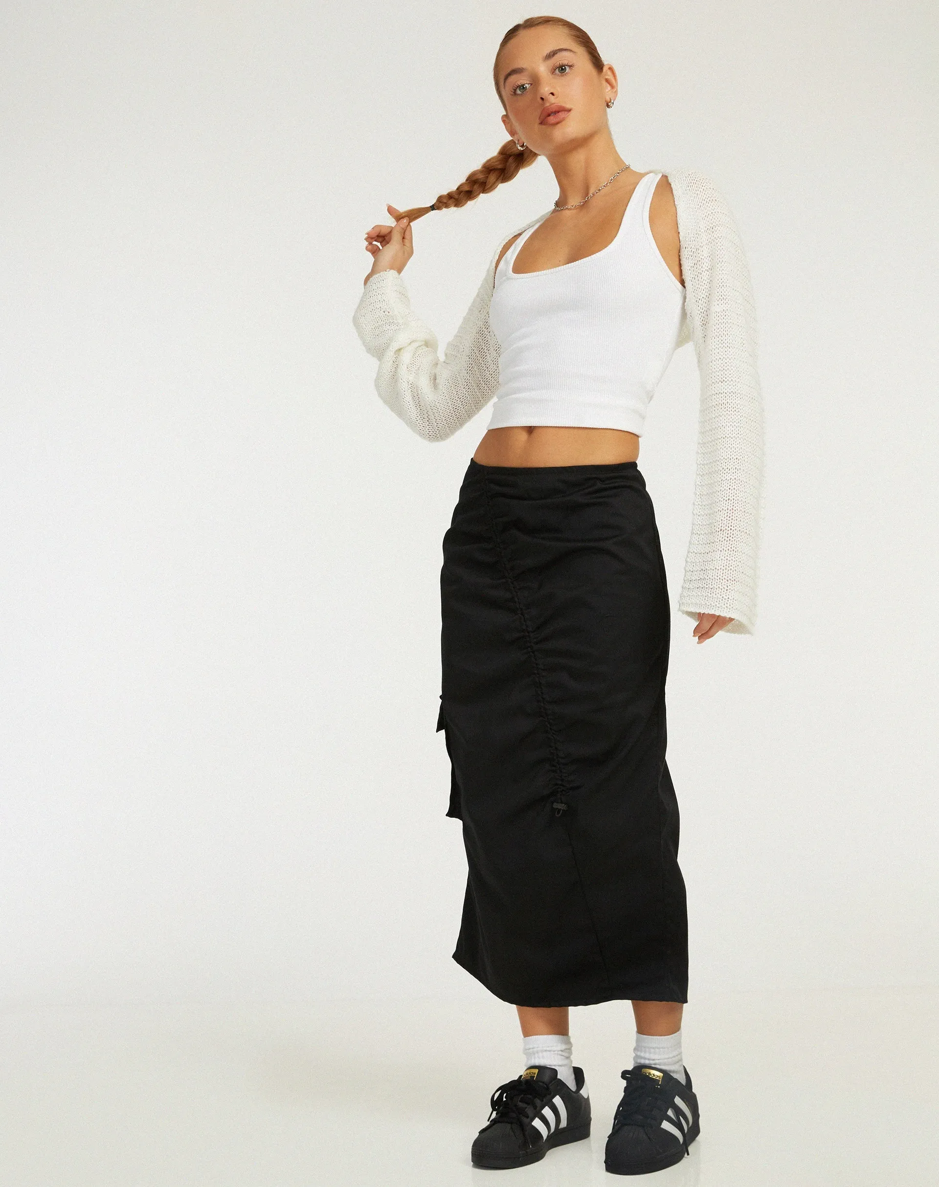 Enore Midi Skirt in Black