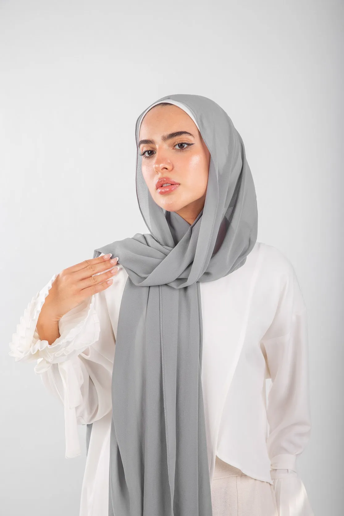 Essential Chiffon Hijab-Cloud Grey