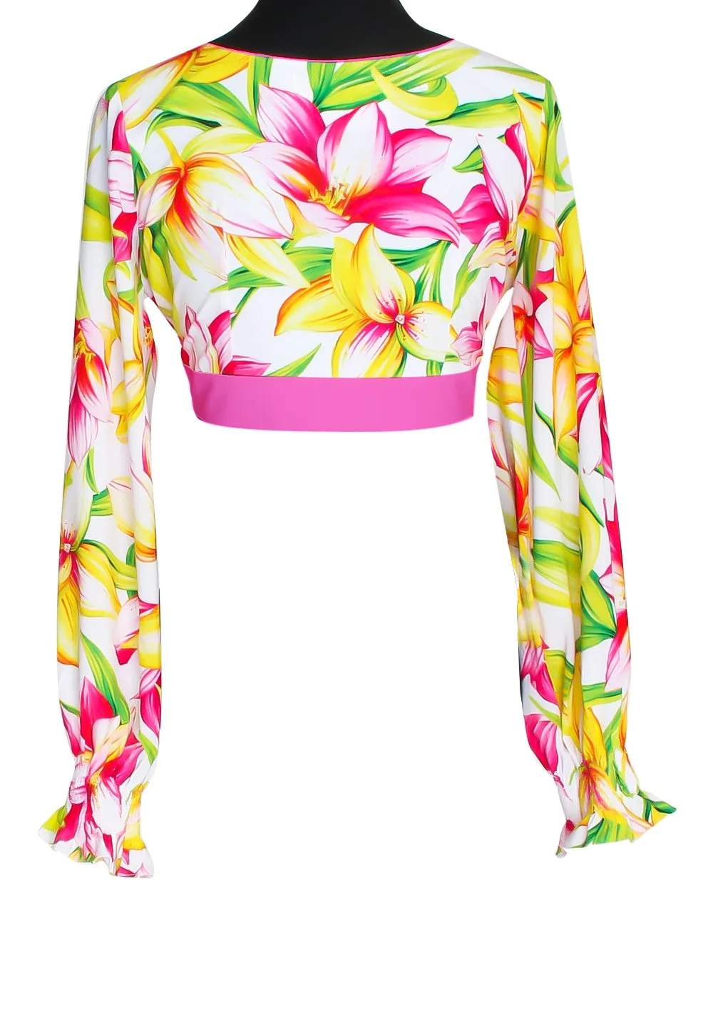 Euphoria - Floral Love Crop Top (Neon Pink)