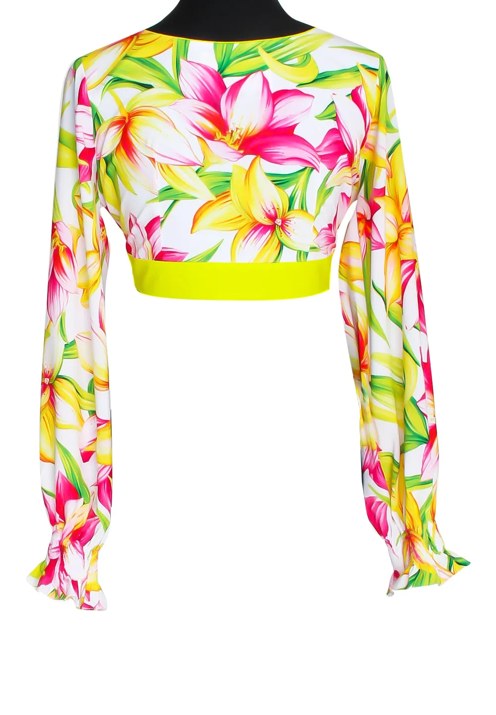 Euphoria - Floral Love Crop Top (Neon Yellow)