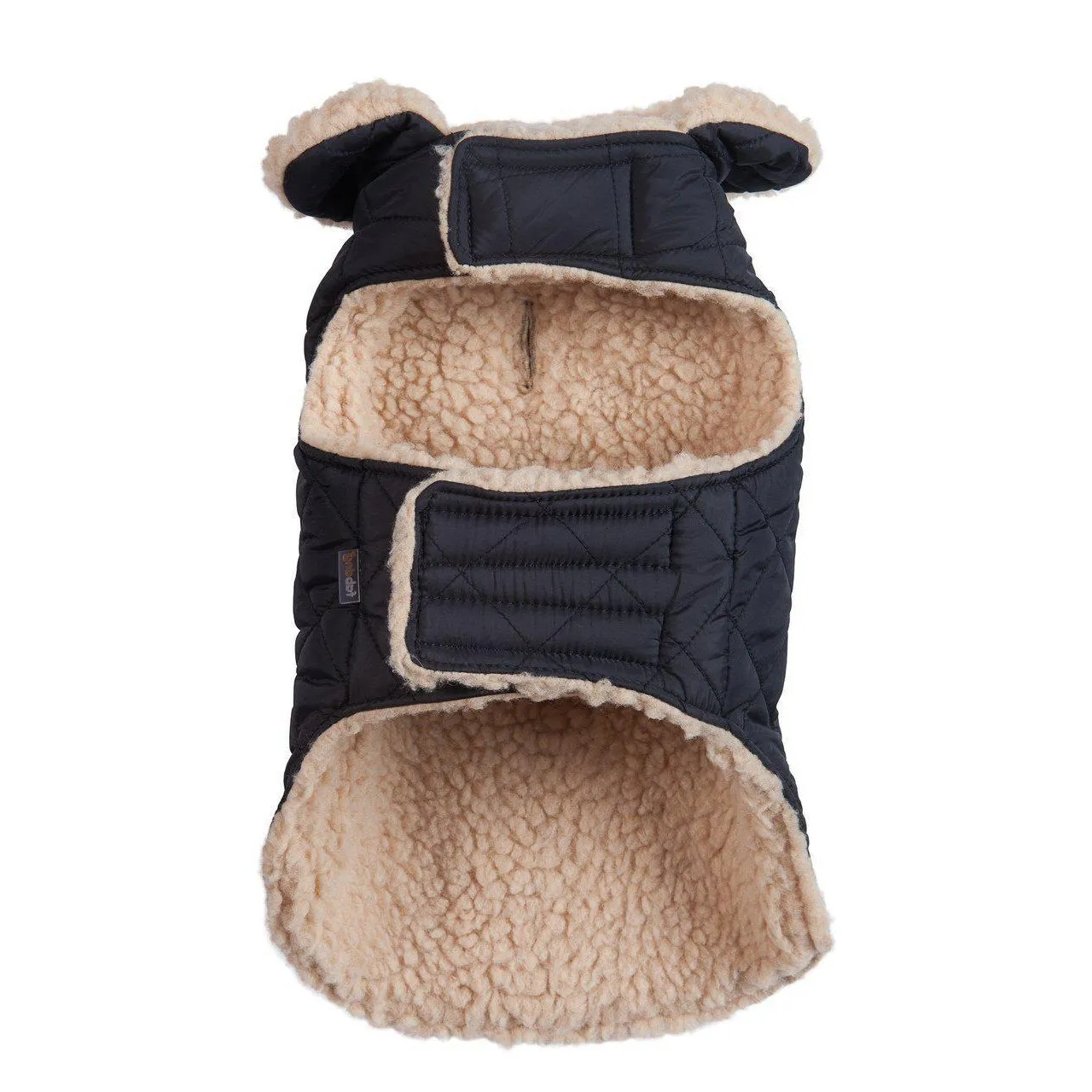 Fabdog | Quilted Shearling Black & Cream Dog Jacket