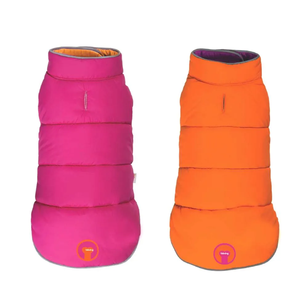 Fabdog | Reversible Dog Puffa Jacket  - Pink/Orange