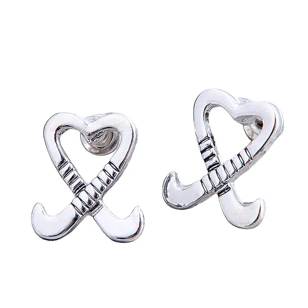 Field Hockey Heart Stick Earrings