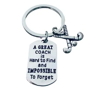 Field Hockey Keychain -  Great Coach is Hard to Find Keychain