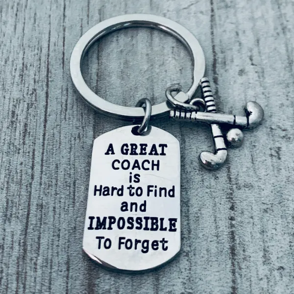 Field Hockey Keychain -  Great Coach is Hard to Find Keychain