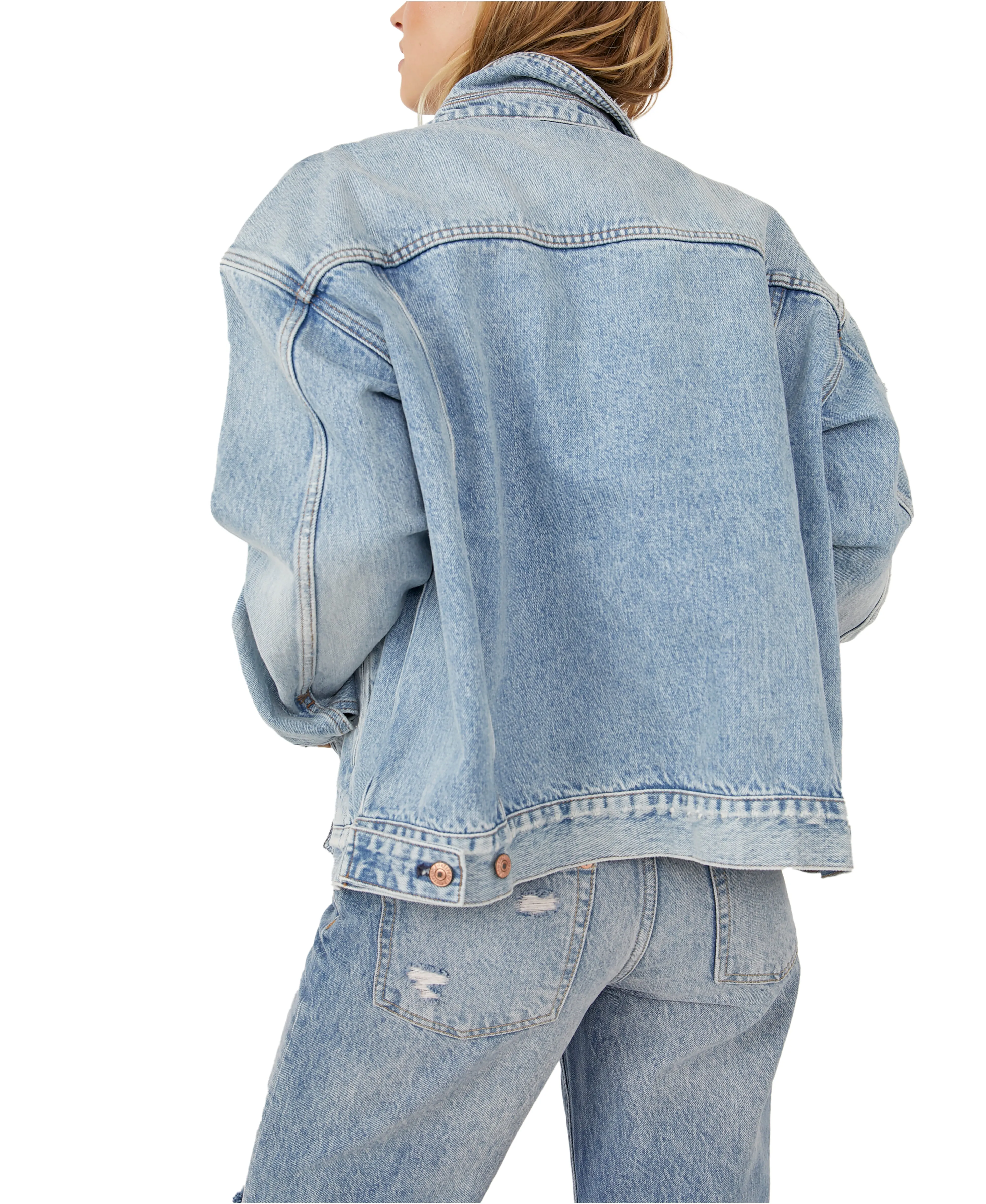 Free People Jolene Trucker Denim Jacket