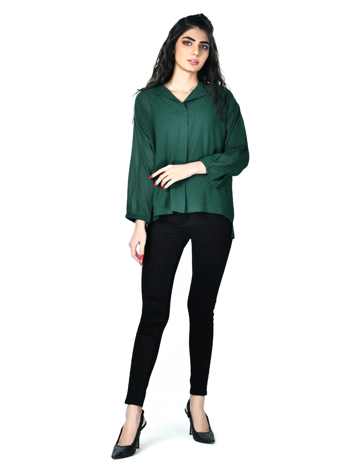 Green Chiffon Top