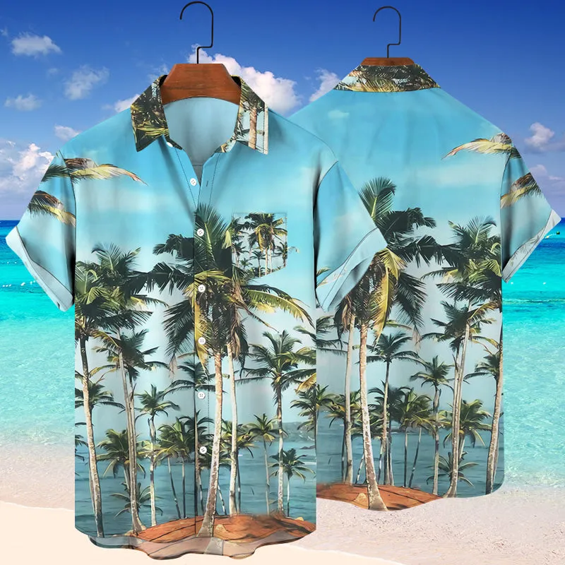 Hawaiian Beach 3D Graphic Print Shirt