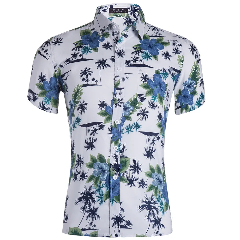 Hawaiian Flamingo Casual Tencel Cotton Shirt Button Down