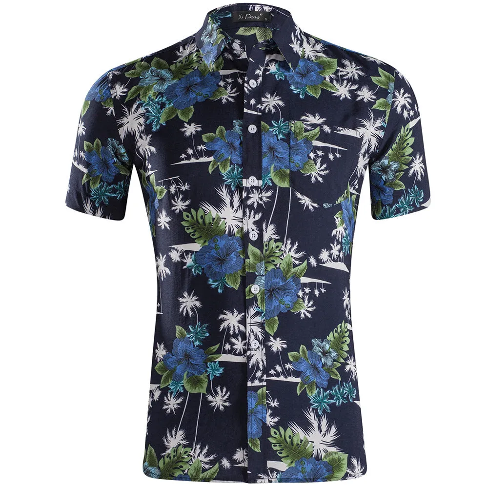 Hawaiian Flamingo Casual Tencel Cotton Shirt Button Down