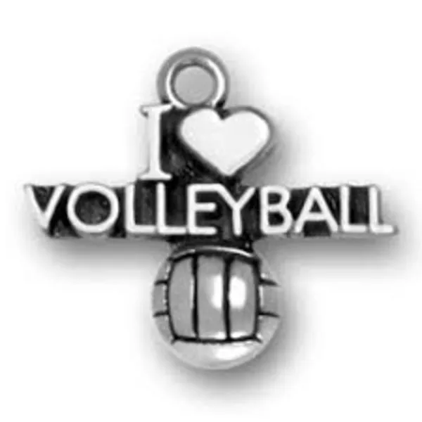 I Love Volleyball Charm